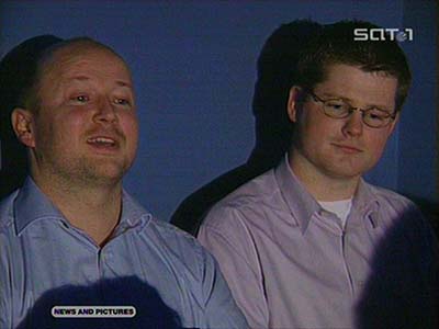 Markus (li.) und Norman ganz locker beim Interview